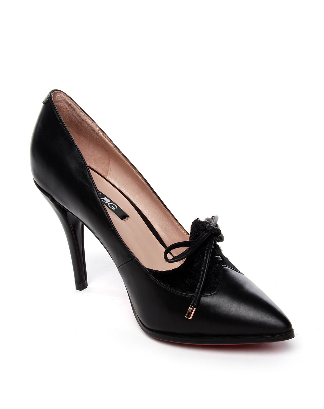 歌斯东尼gastone lucioli&诗兰柏高slbg混合简约格调黑色牛皮革/牛毛