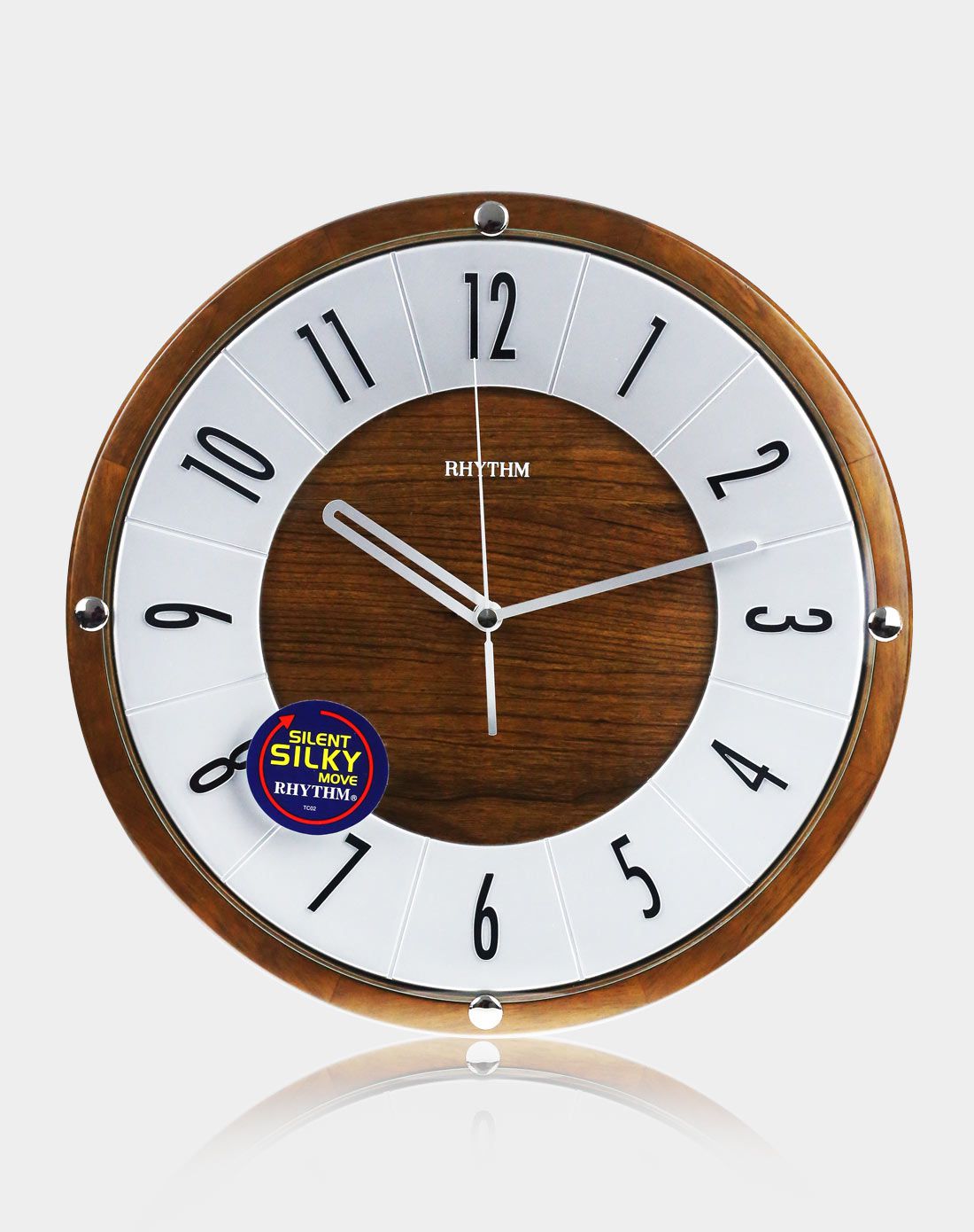 rhythm 立体实木创意简约石英静音挂钟