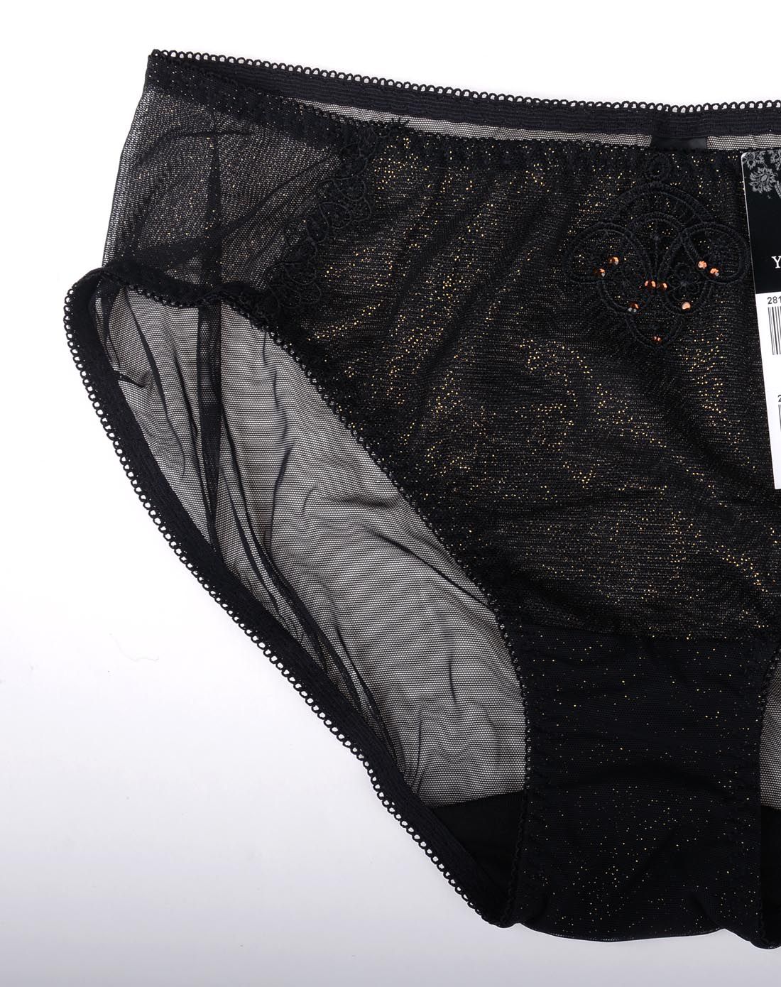 黑色倾城奢华钻饰性感内裤