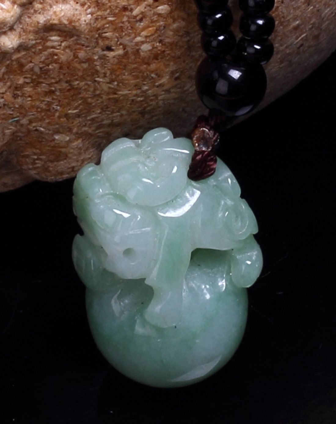 filial&love 有求必应狮子球翡翠吊坠(附证书)