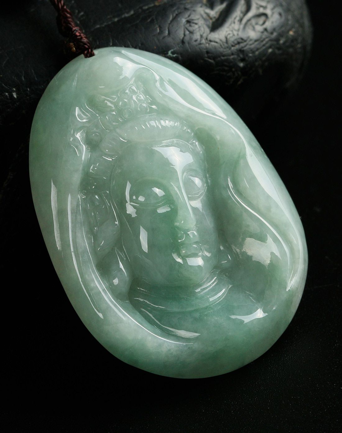 filial&love 观音头翡翠吊坠附证书