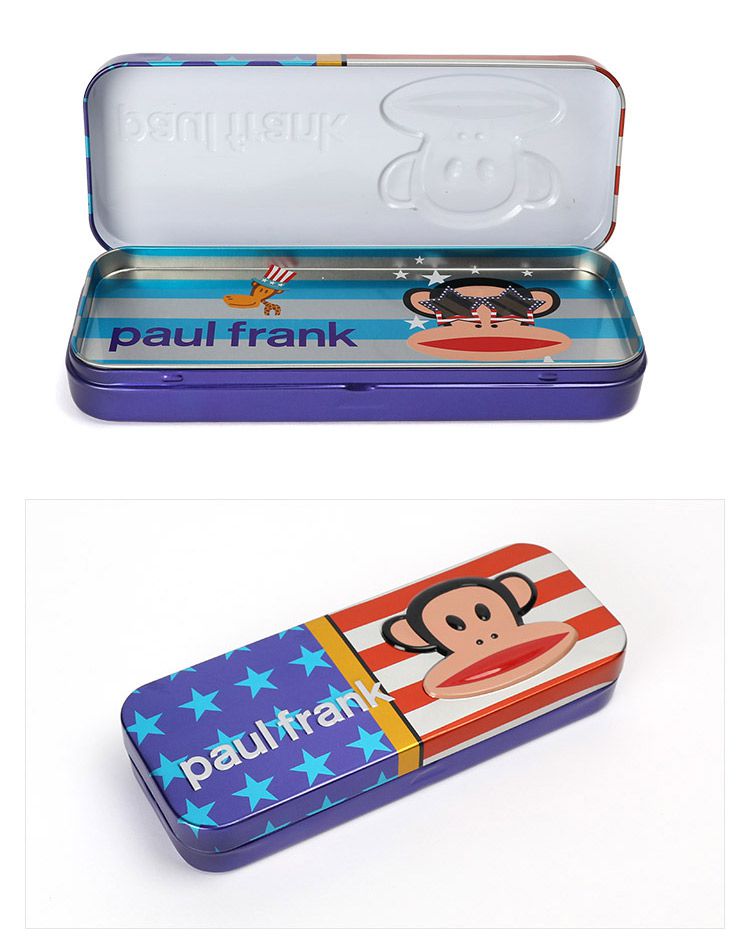 大嘴猴男童双层铁质文具盒小学生用铅笔盒