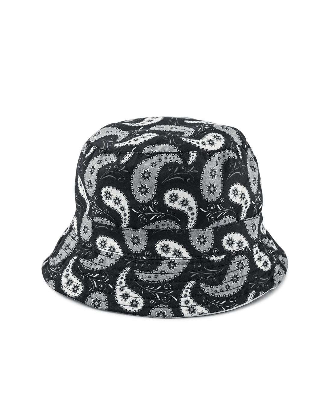 中性款黑色西海岸腰果花渔夫帽