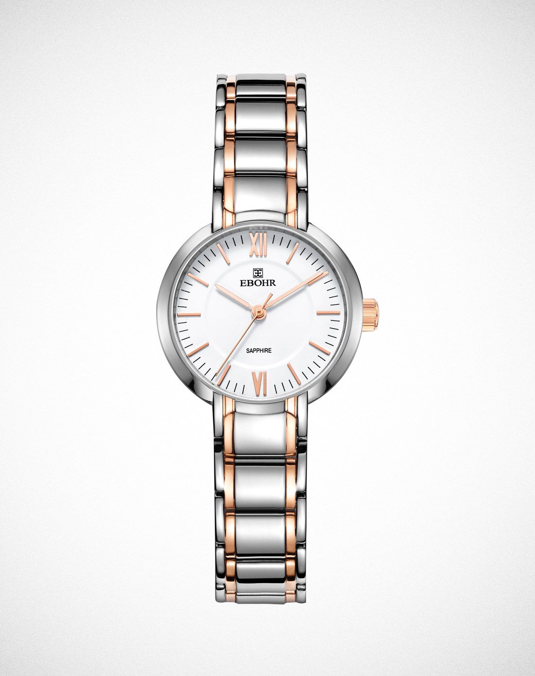 依波ebohr依波 【新品】简约时尚纯钢色钢带石英女表v50510122l_唯品