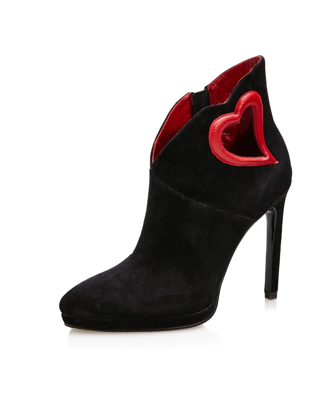 jcc 创意心形高跟短靴