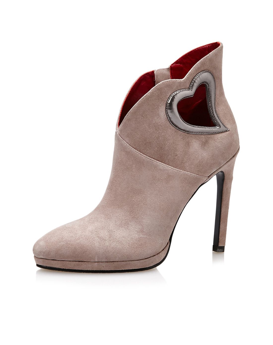 jcc 创意心形高跟短靴