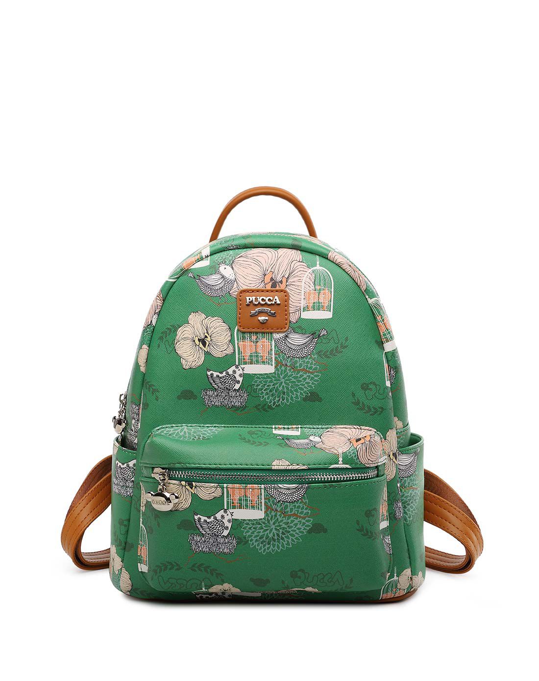 中国娃娃pucca小清新休闲学院双肩包女绿色pb04f154368g1wl_唯品会