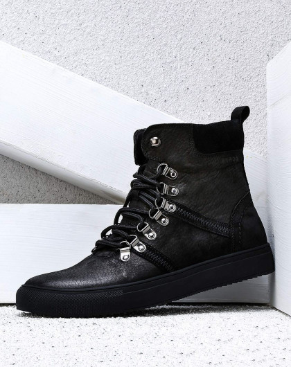 波尔谛奇2016新品 黑色可旋转鞋带扣马丁靴k6g7206-h1_唯品会