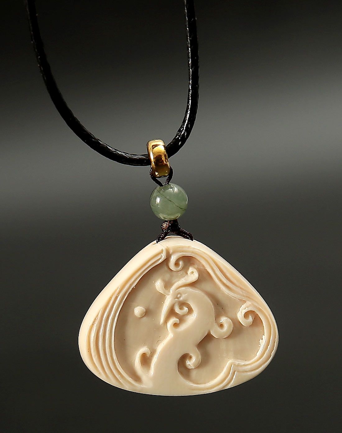 白玛曲珍 凤鸣朝阳-原创手作之凤牌猛犸象牙挂件(附证书)