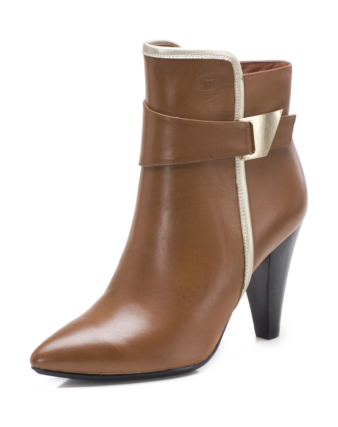 女款简约都市白领优雅短靴咖啡色