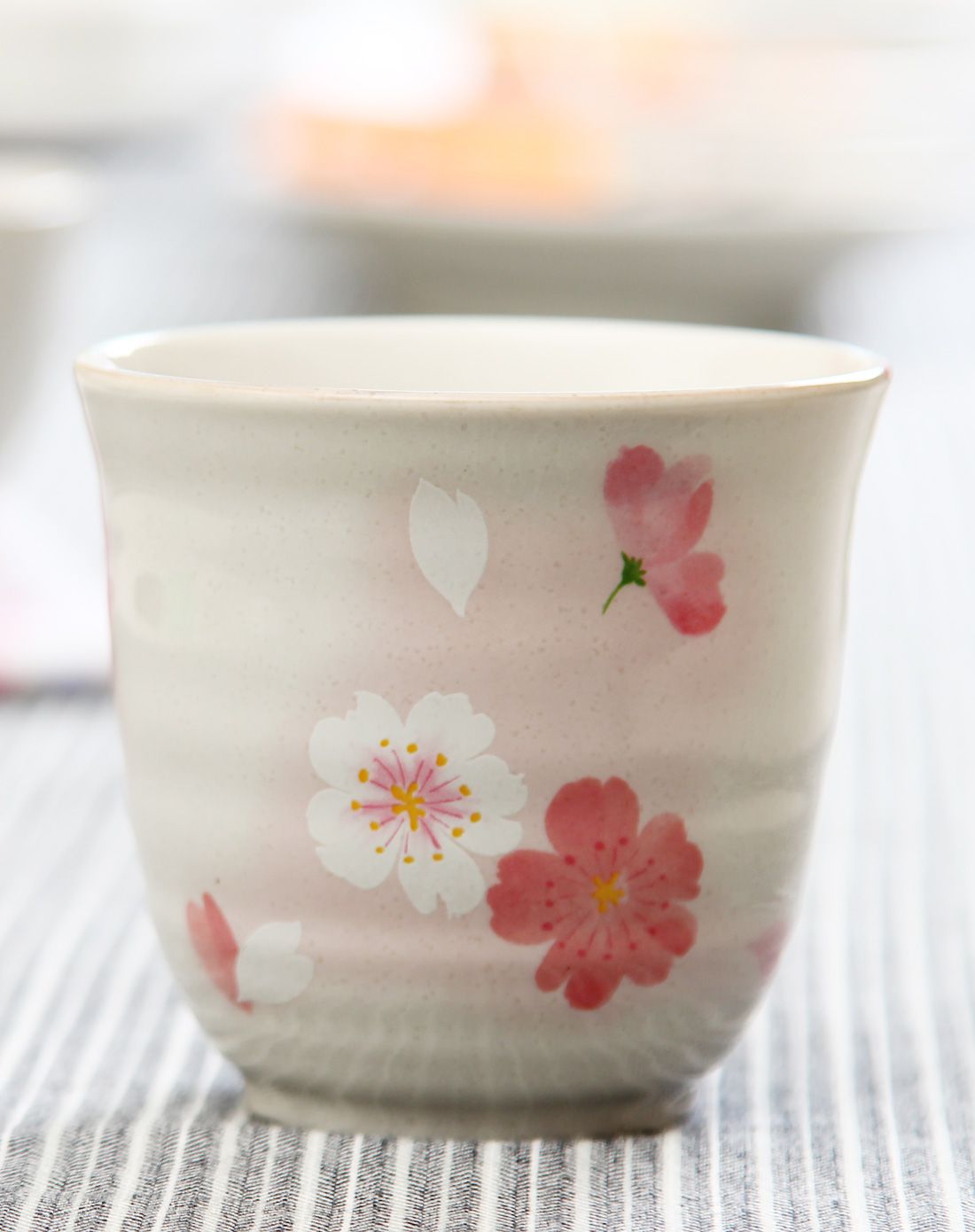 日本进口陶瓷粉樱花碗杯个人套装