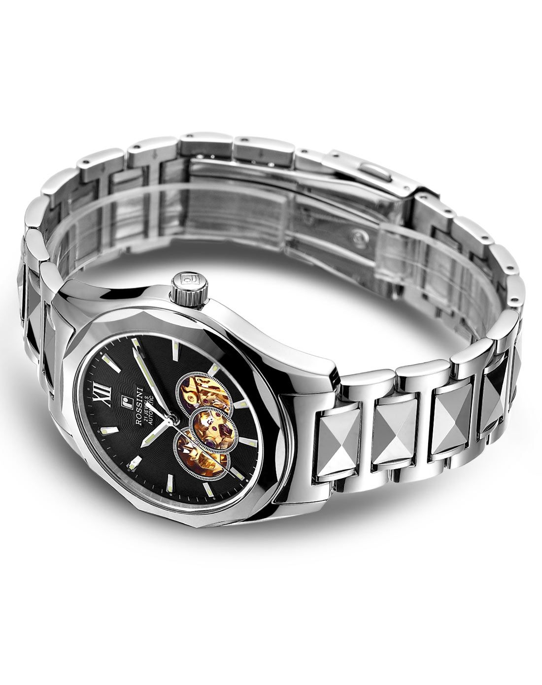 罗西尼 精钢进口机械机芯男表5443