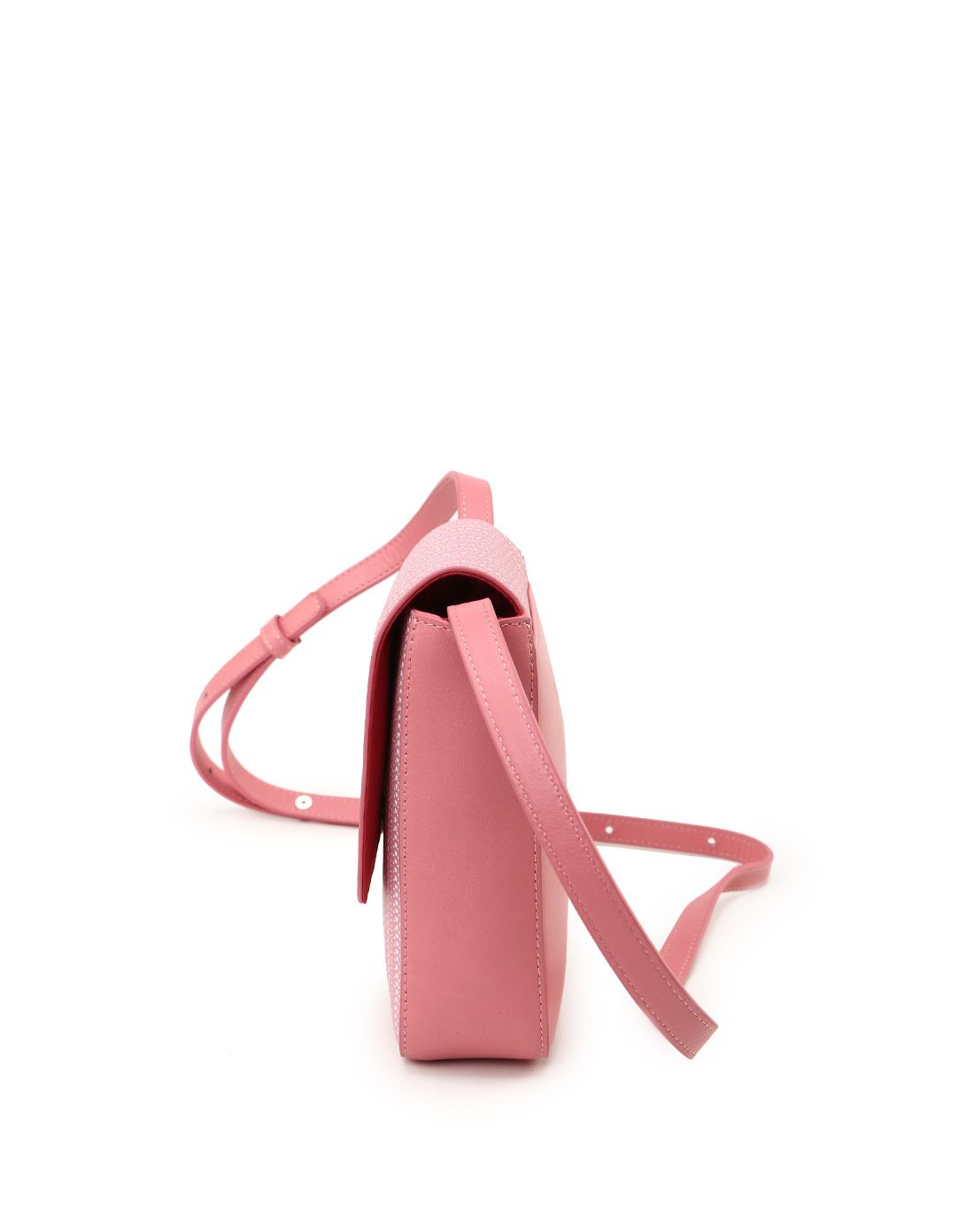 女款浅桃红牛皮手机斜挎包