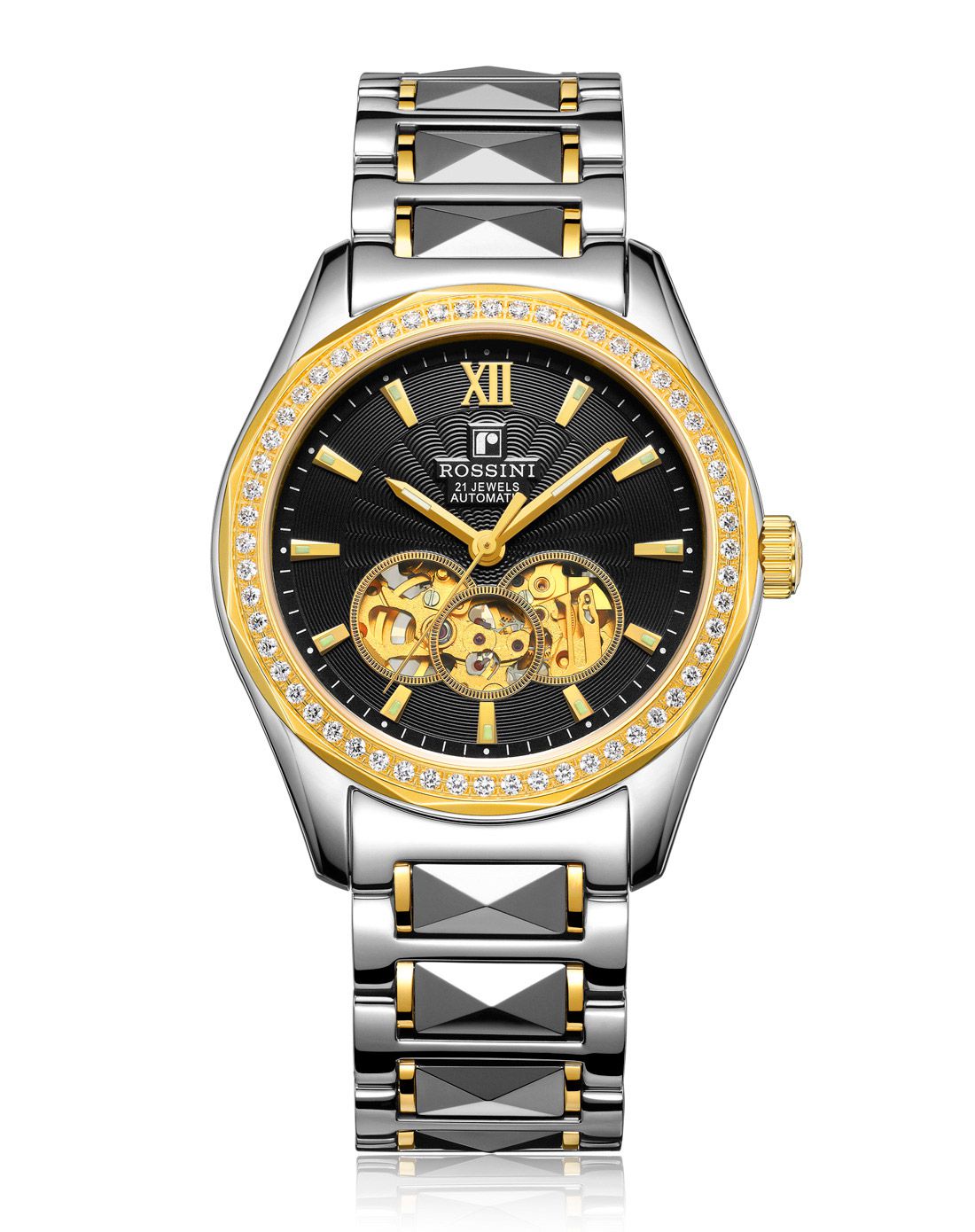 罗西尼 精钢进口机械机芯男表5443