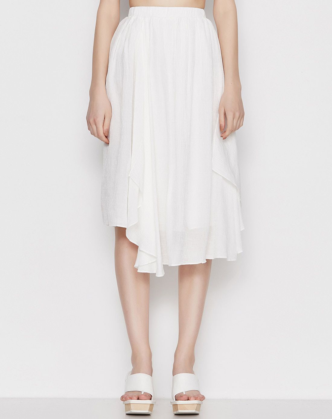 白色流苏特别拼接半身裙