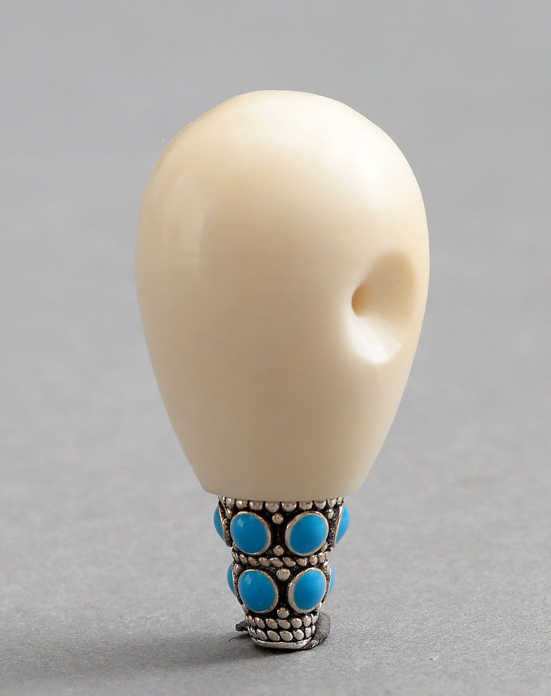 白玛曲珍 水滴形象牙果三通佛头34.1*23.