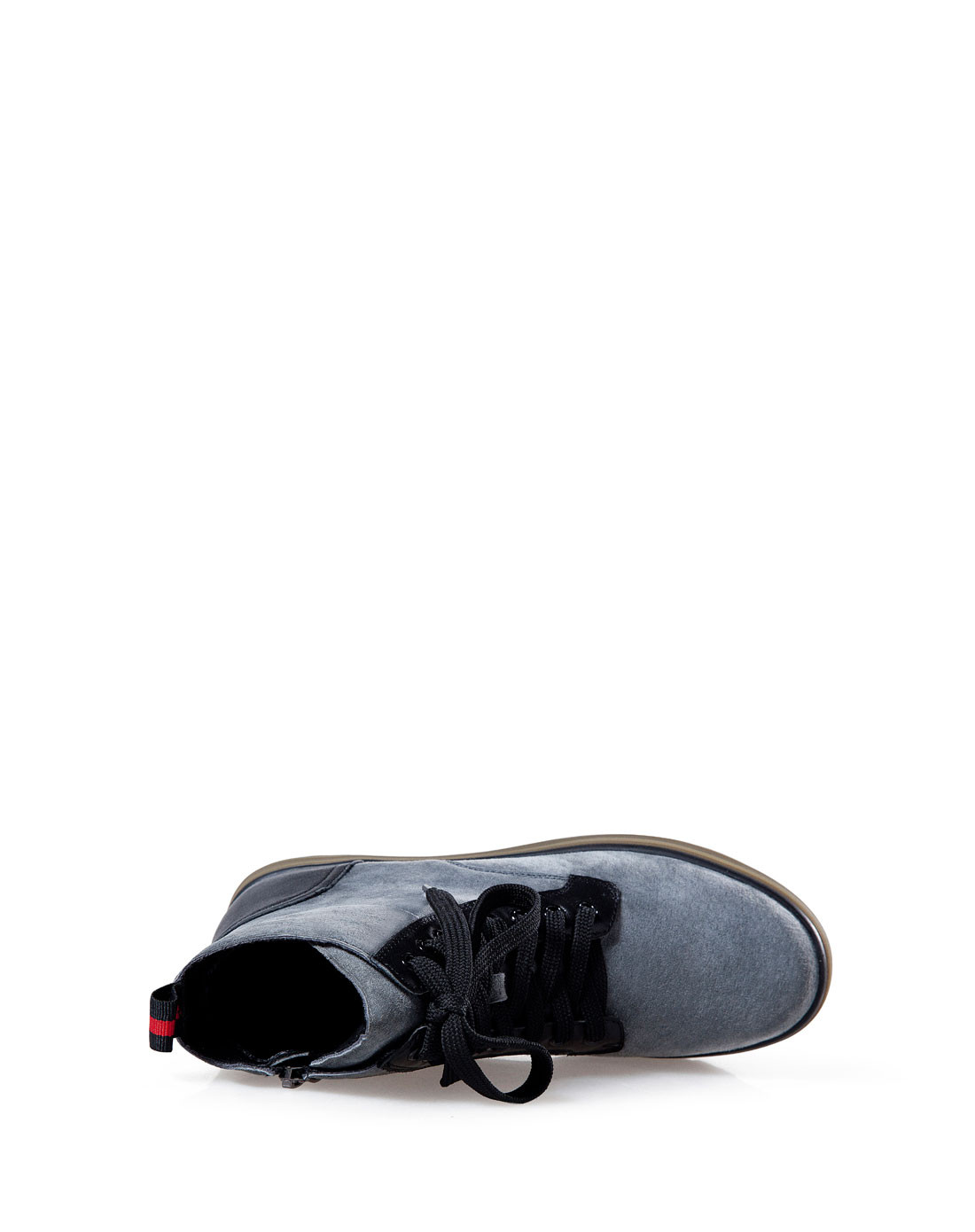 非谜fallinmiss2016冬季新款牛皮厚底系带灰色靴子vfm16d008635-1灰色