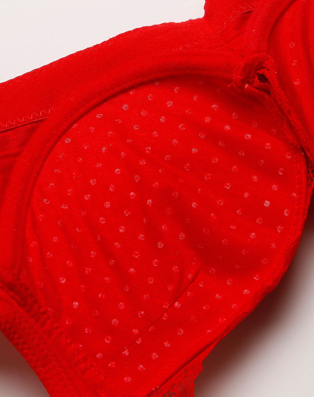 红色印花深v聚拢中厚杯文胸