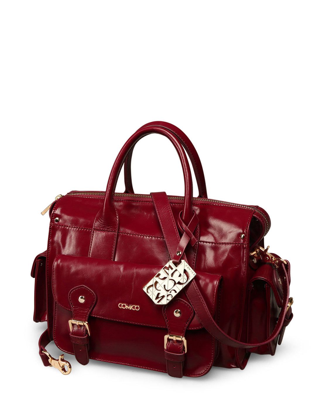 comico高美高紫红色手提斜跨包c4986