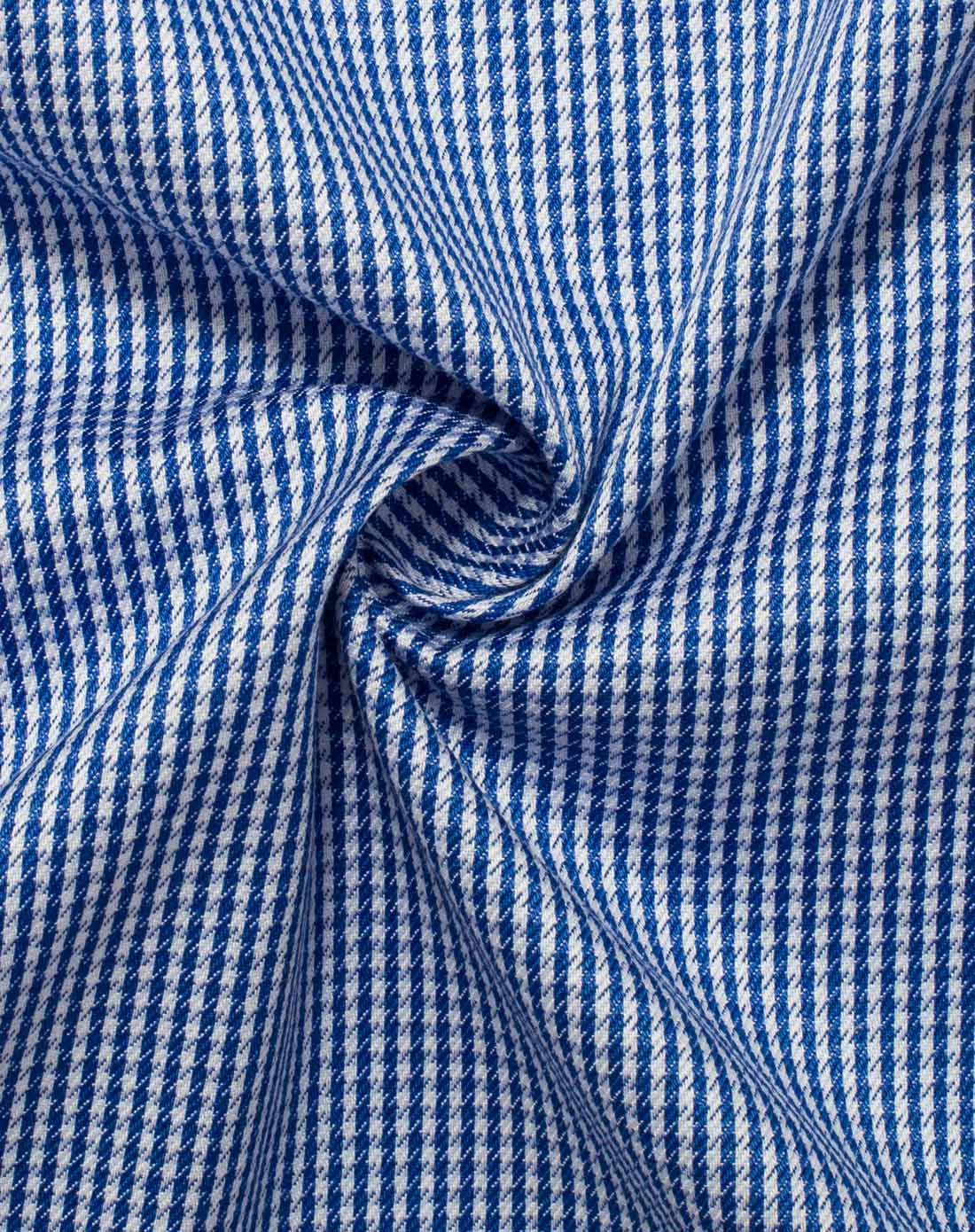 蓝色小格纹斯文长袖衬衫