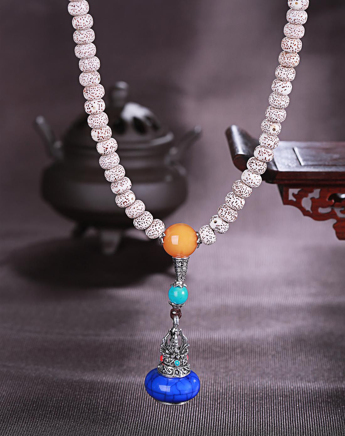 bnlf 藏式星月菩提108颗手链项链6*8mm