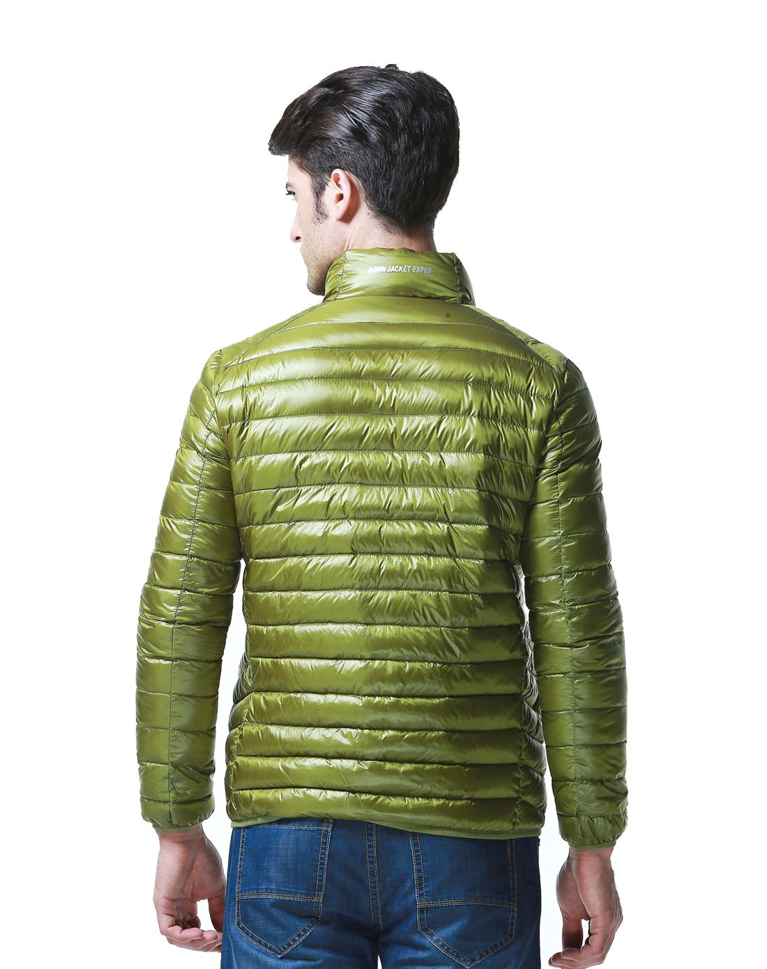 防风抗污 男士秋香绿羽绒服 轻薄短款