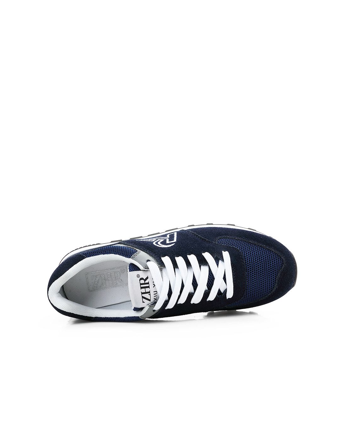 专柜同款【反绒牛皮】深蓝拼色系带跑步鞋