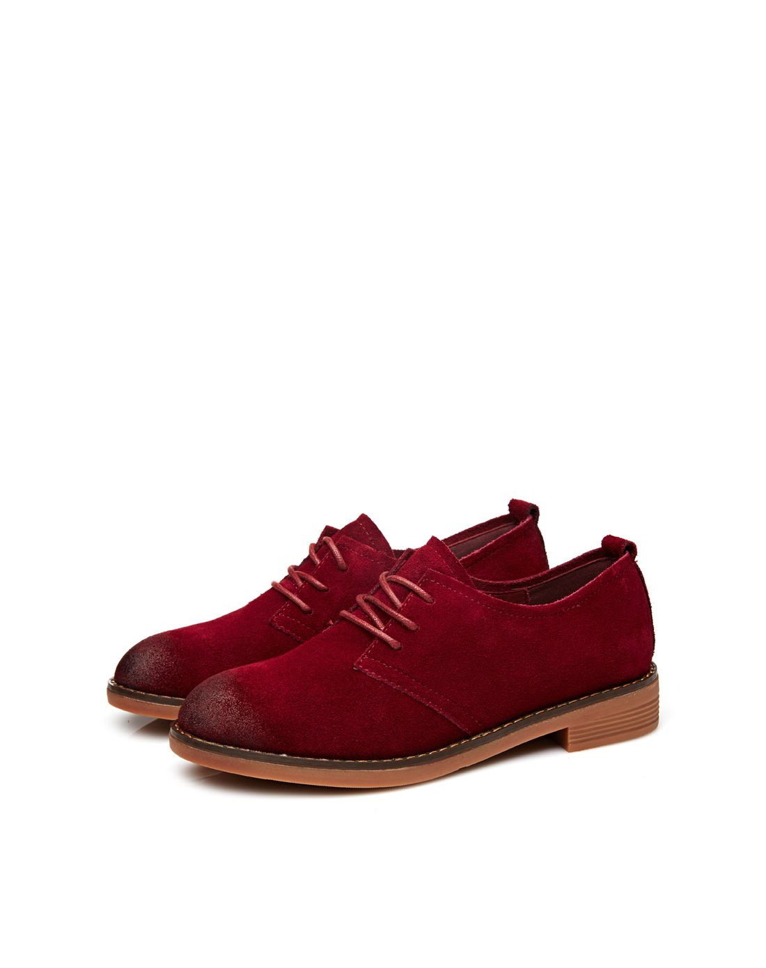 天city sunday都市星期天16秋冬卡其酒红色牛皮单鞋c22e009950_唯品会