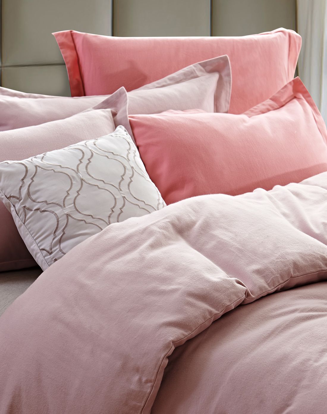 1.8米床全棉拉绒四件套-少女粉