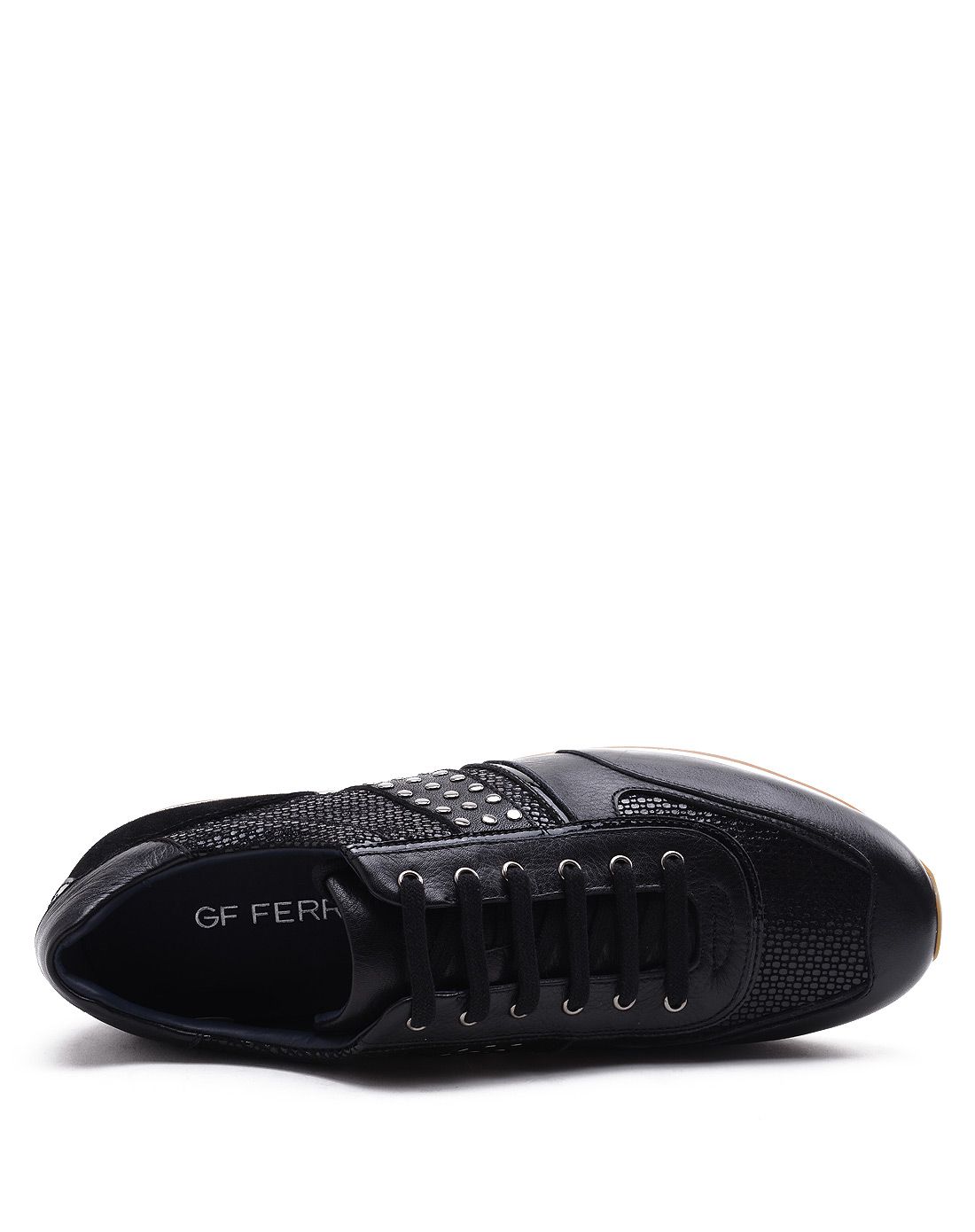 gf ferre男鞋断码清仓专场男款黑色牛皮休闲单鞋fg430811180142_唯品