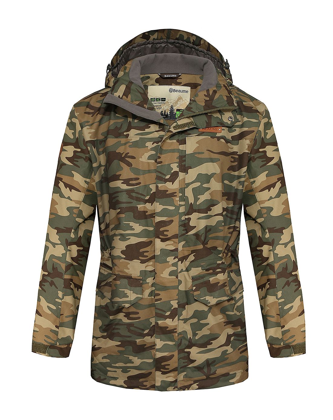 迷彩印花 男款军绿中长单冲锋衣 防水透湿faa63009军绿迷彩_唯品会