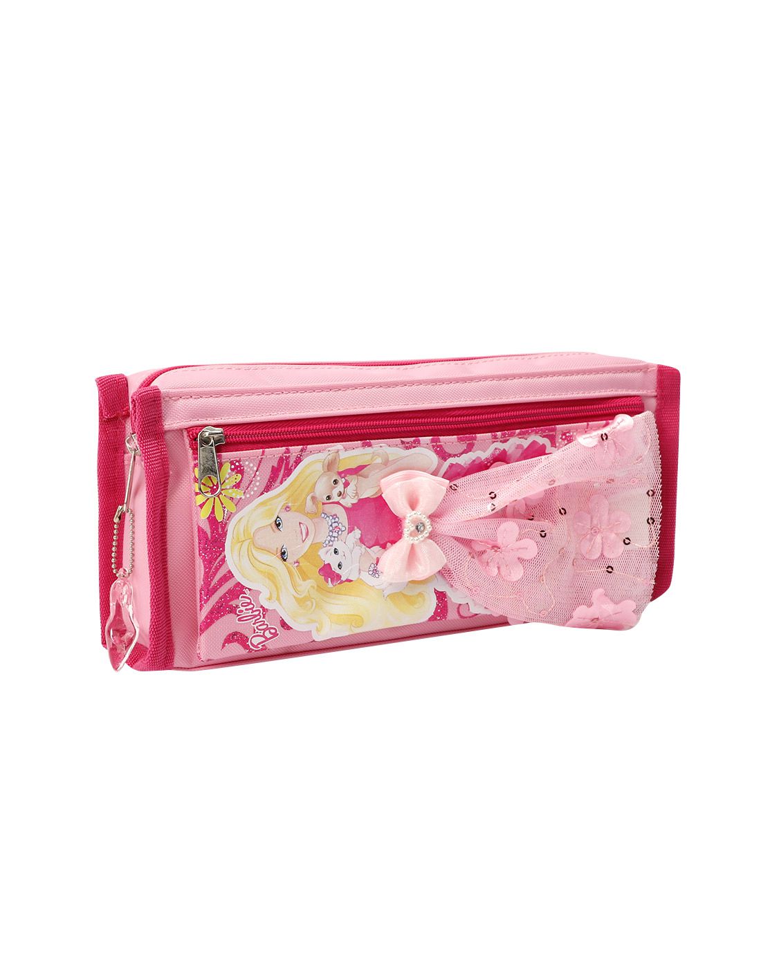 粉色女童3d立体造型双层大容量学生笔袋