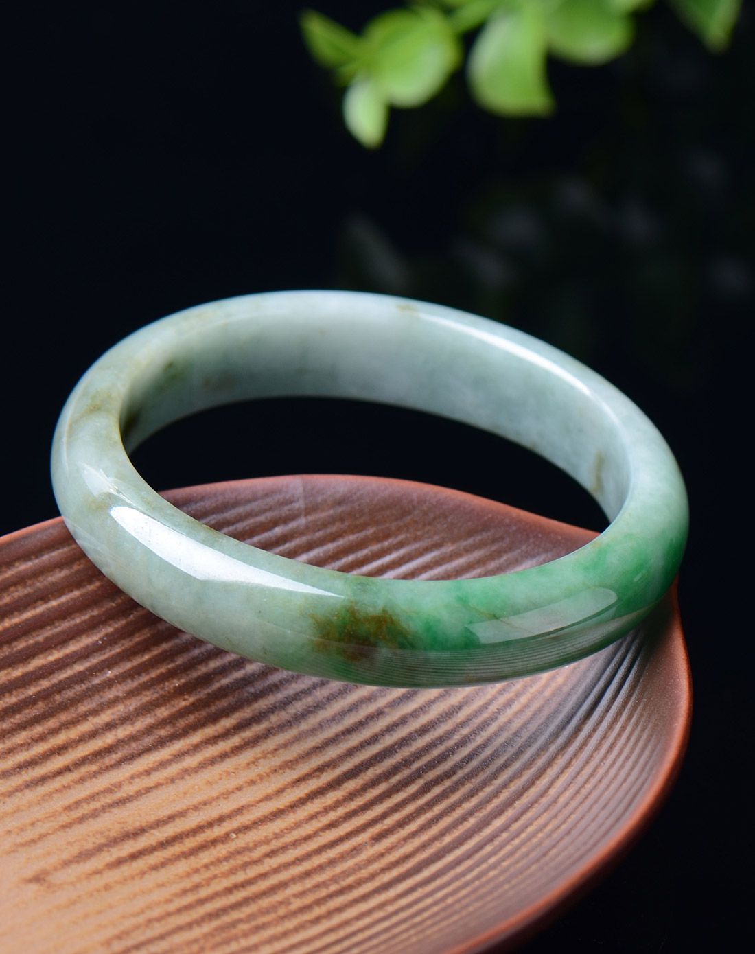 filial&love 糯种翠绿飘花翡翠手镯a货附证书