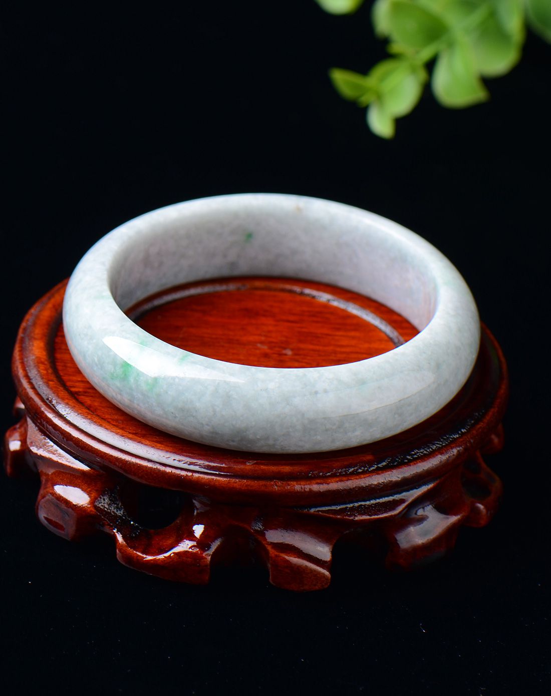 filial&love 豆种飘花翡翠手镯a货附证书