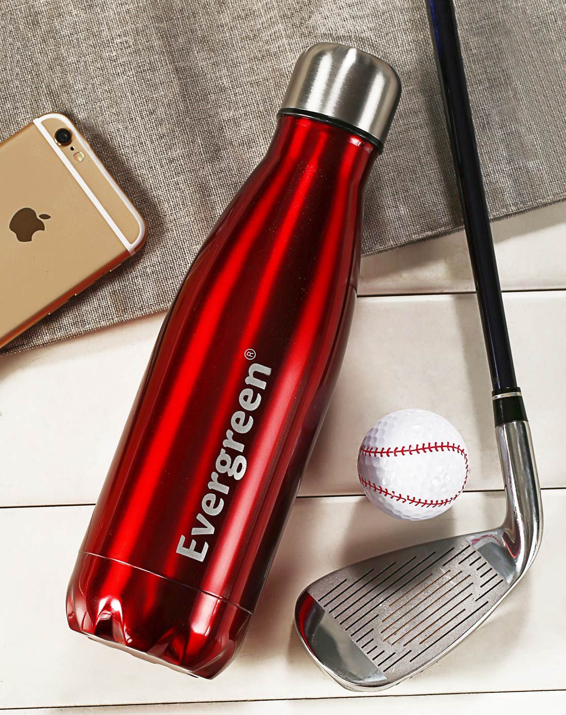 evergreen家居用品清仓专场创意糖果色便携保龄球保温杯350ml2sw004rx