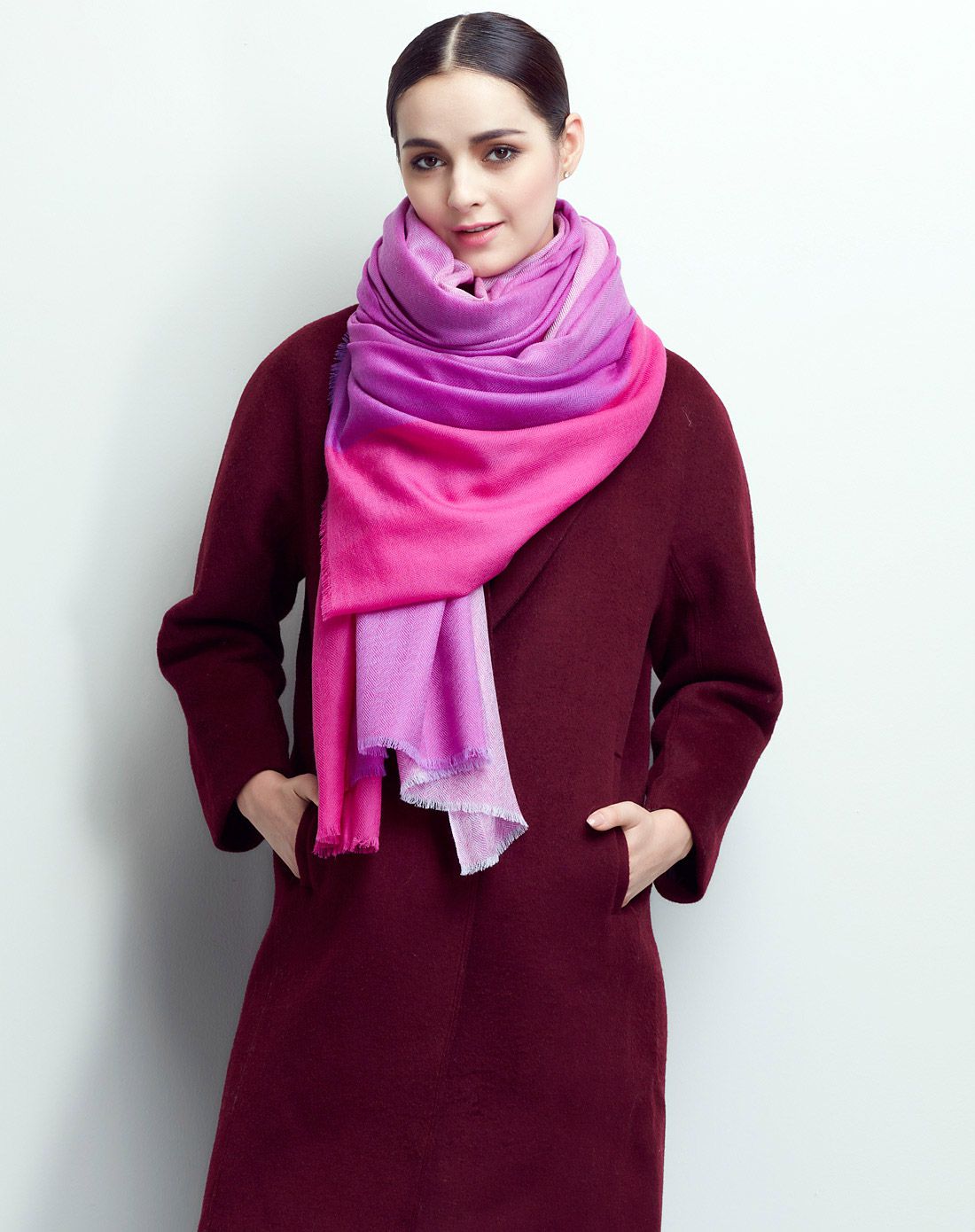 丝界 光阴故事时尚幻彩超柔长款羊毛围巾