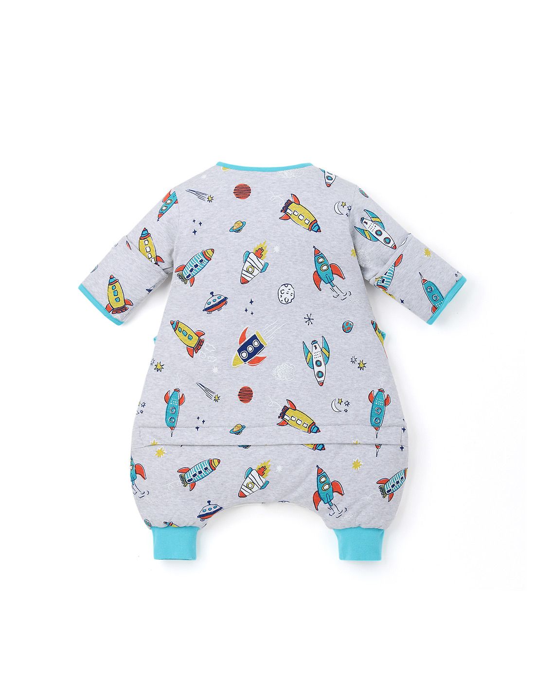 带脚套可拆袖夹棉睡袋 太空灰