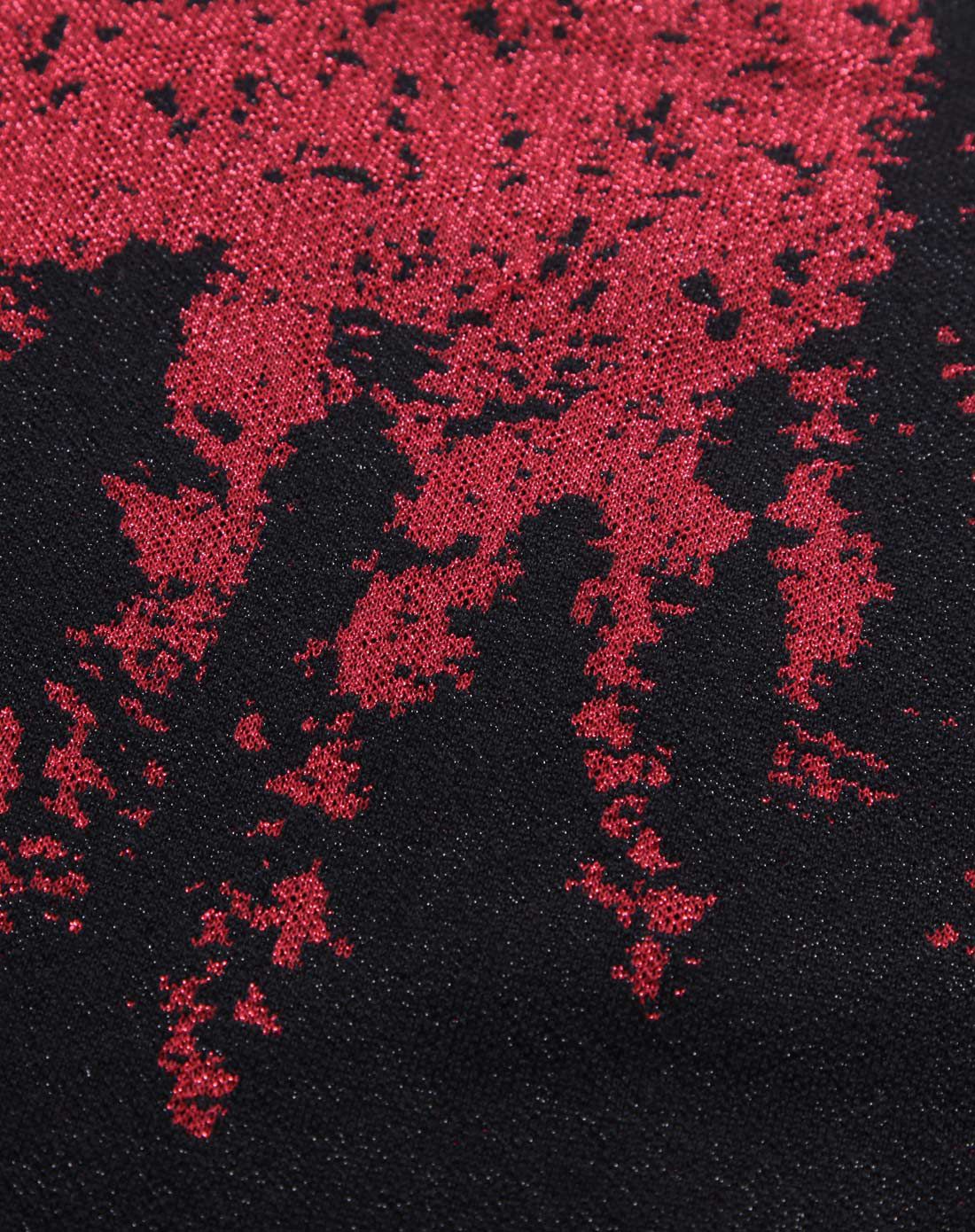 红黑渐变时尚羊毛连衣裙