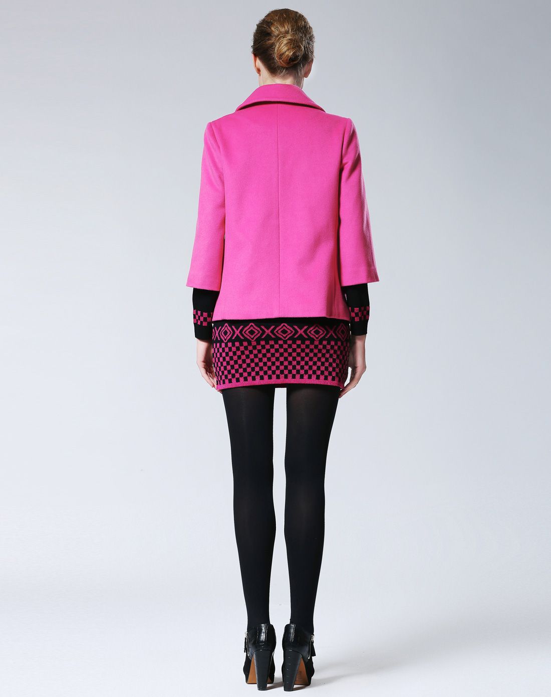 时尚舒适羊毛上衣玫色