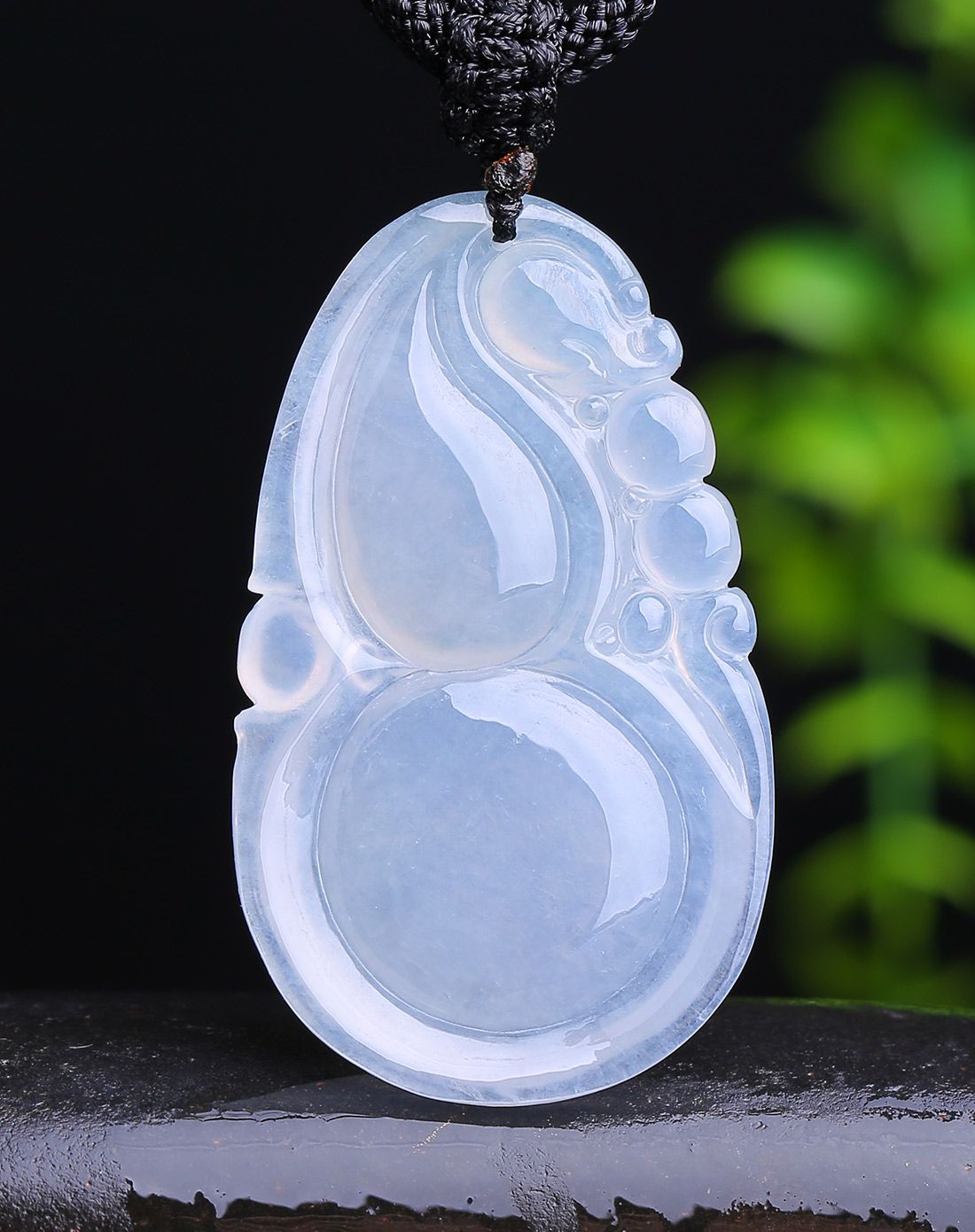 一品翠 天然翡翠a货高冰种精工福禄兴隆挂件