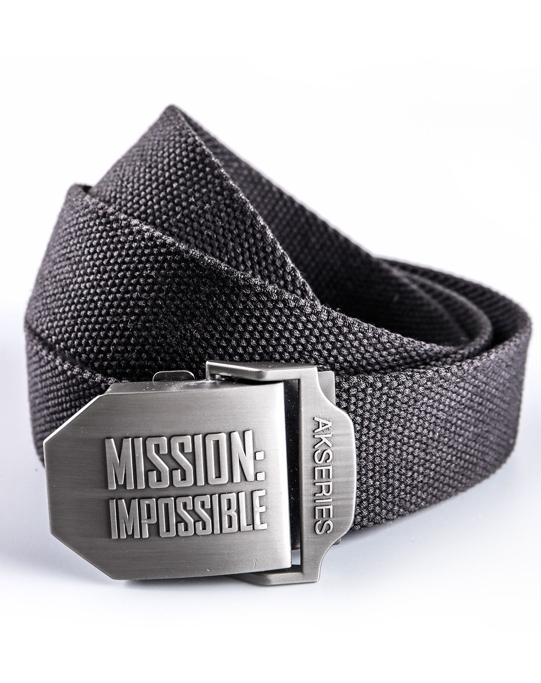 深灰碟中谍自由扣头帆布腰带