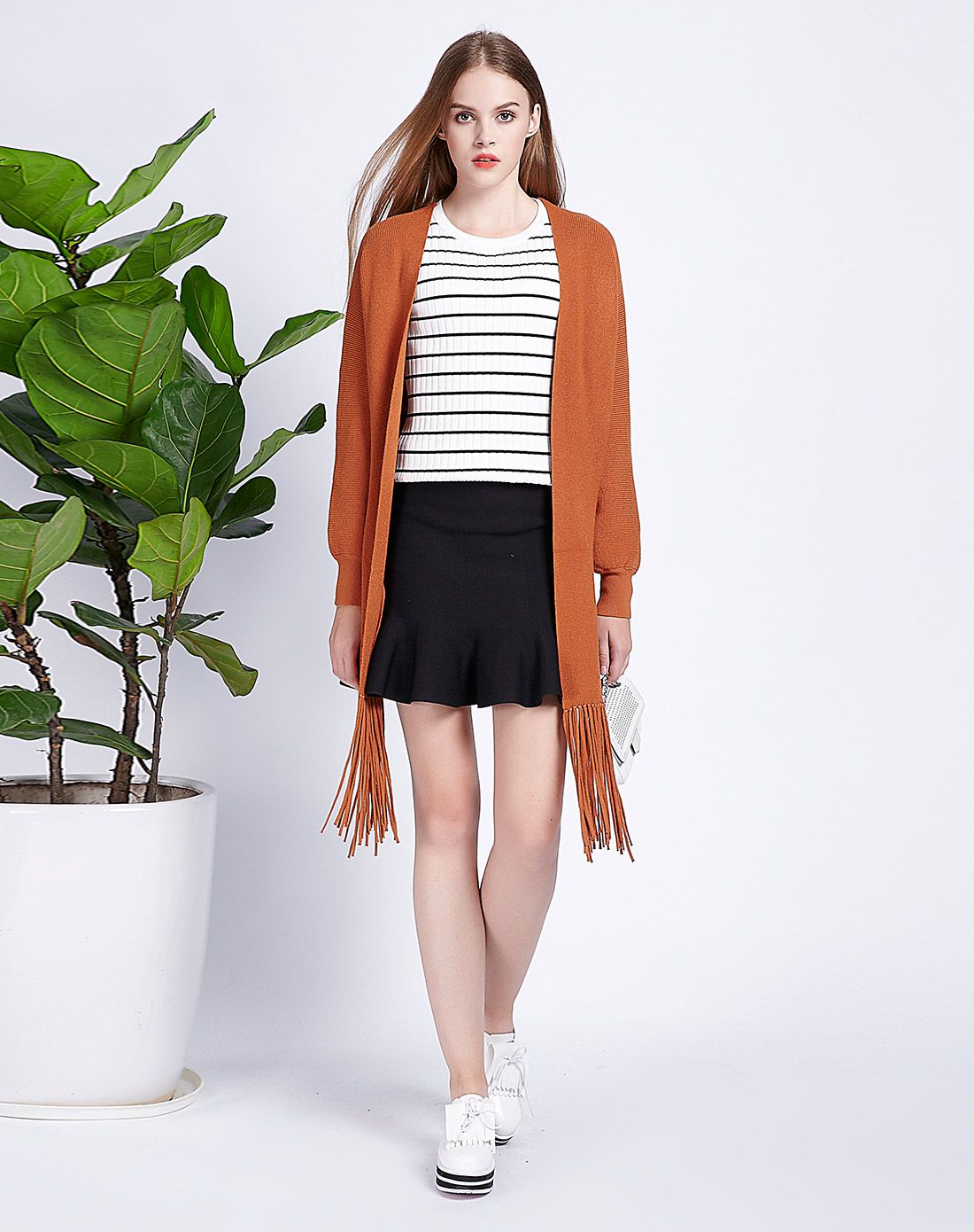 tt.color黑色百搭流苏连身袖毛织披肩t1609m053903_唯品会