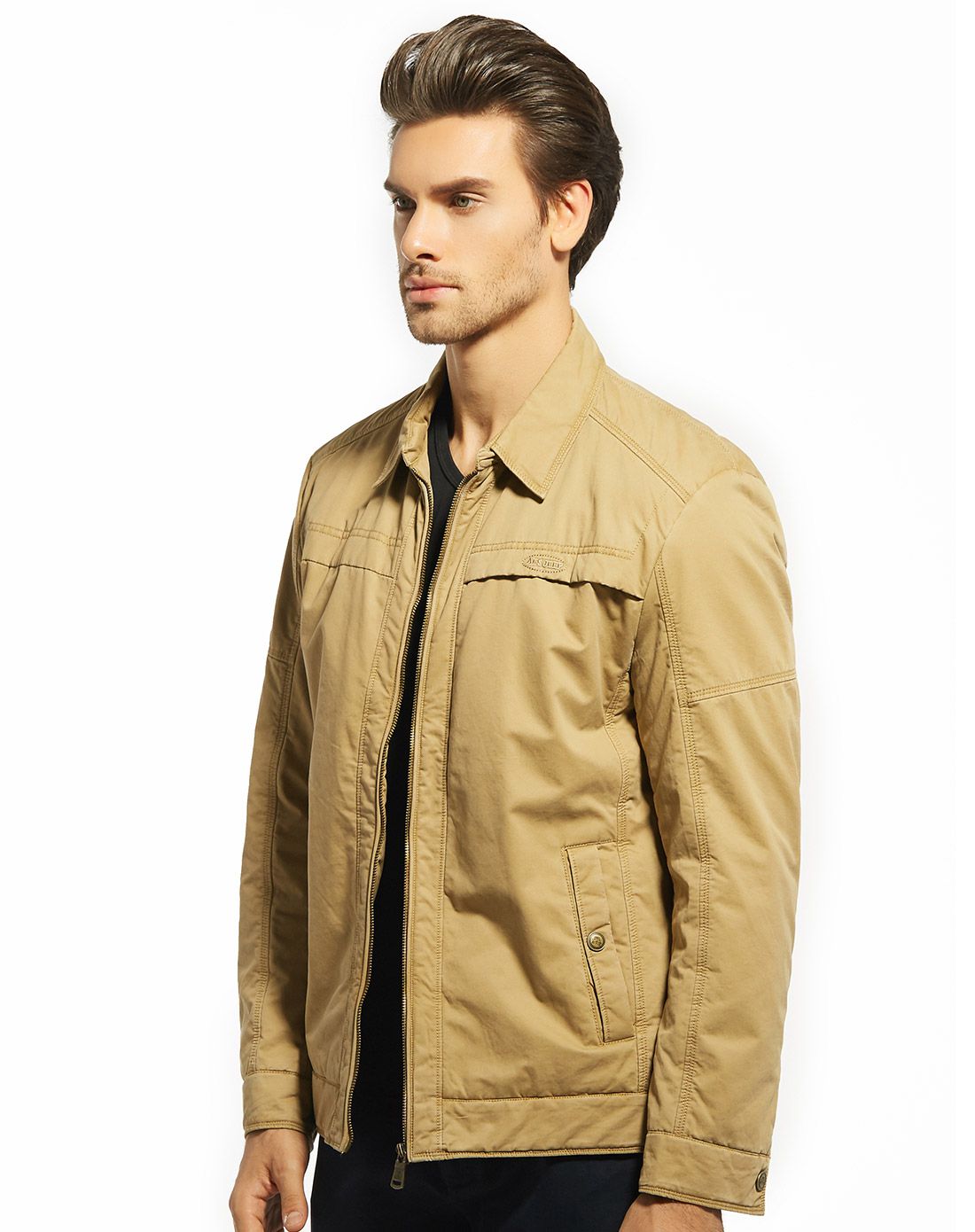 户外休闲 男装卡其色夹克外套