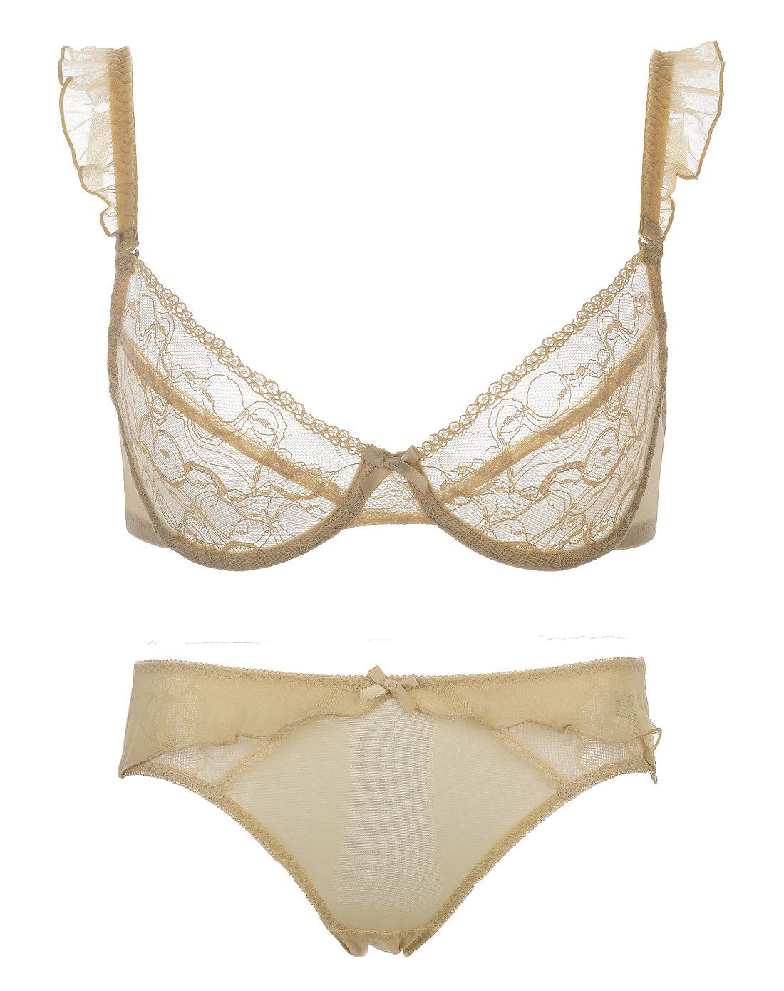 浅绿色超性感舒适自然蕾丝文胸内裤套装