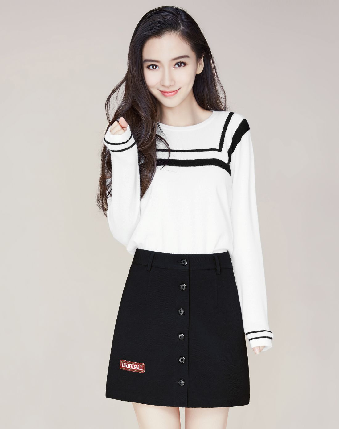 【angelababy明星同款】女款藏青色毛衣