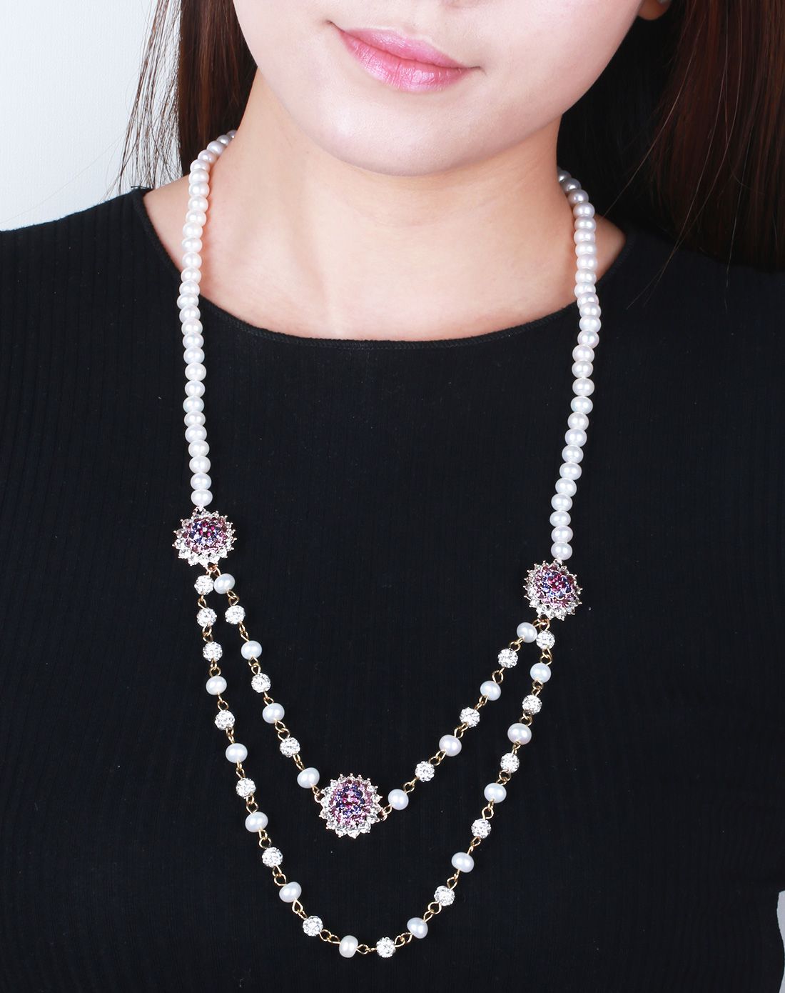 水年华 双层经典珍珠项链