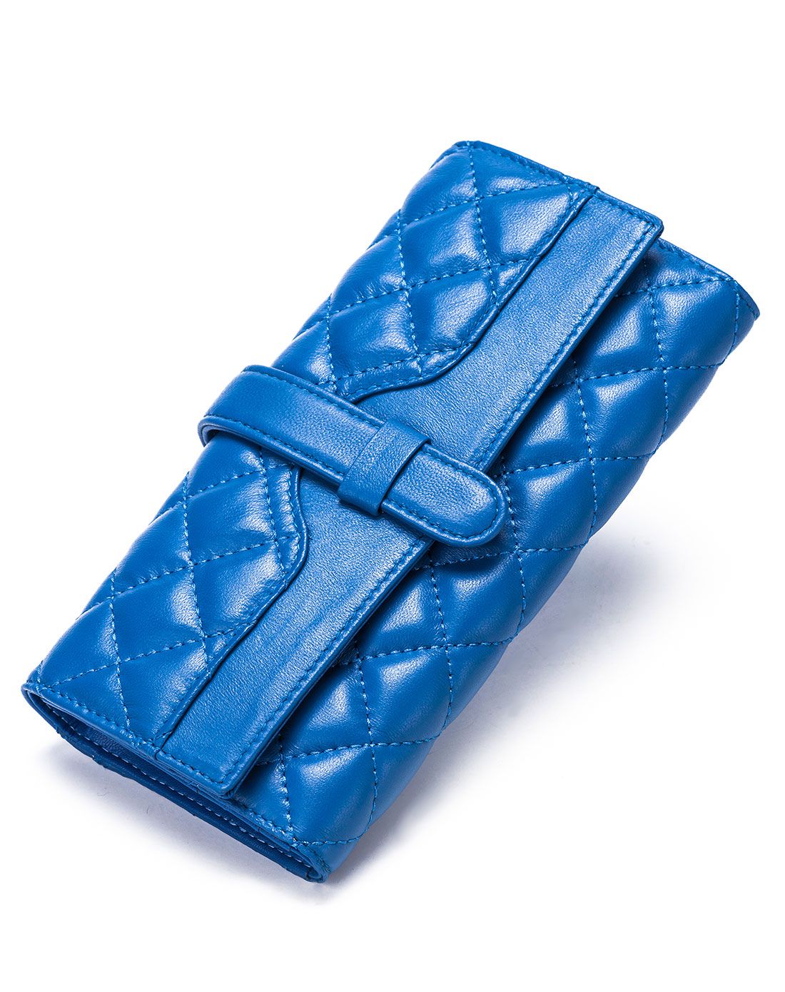 女款浅蓝色羊皮时尚百搭钱包