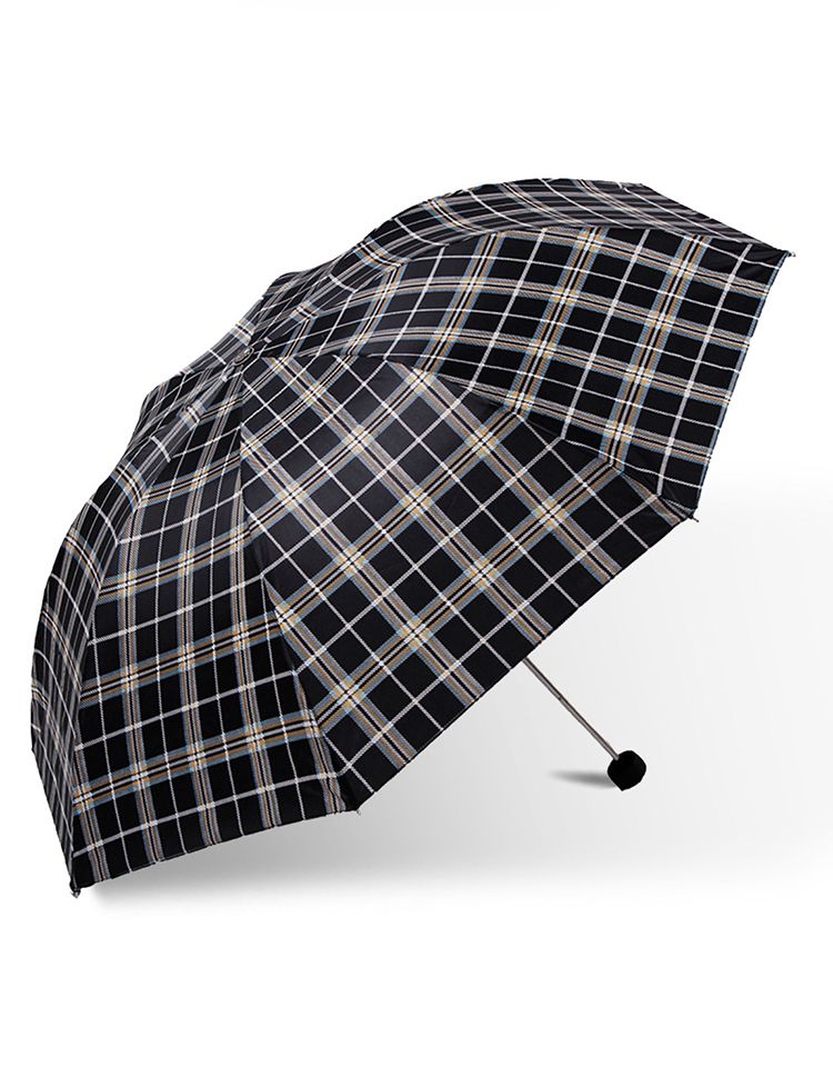 简约格纹男士商务三折晴雨伞