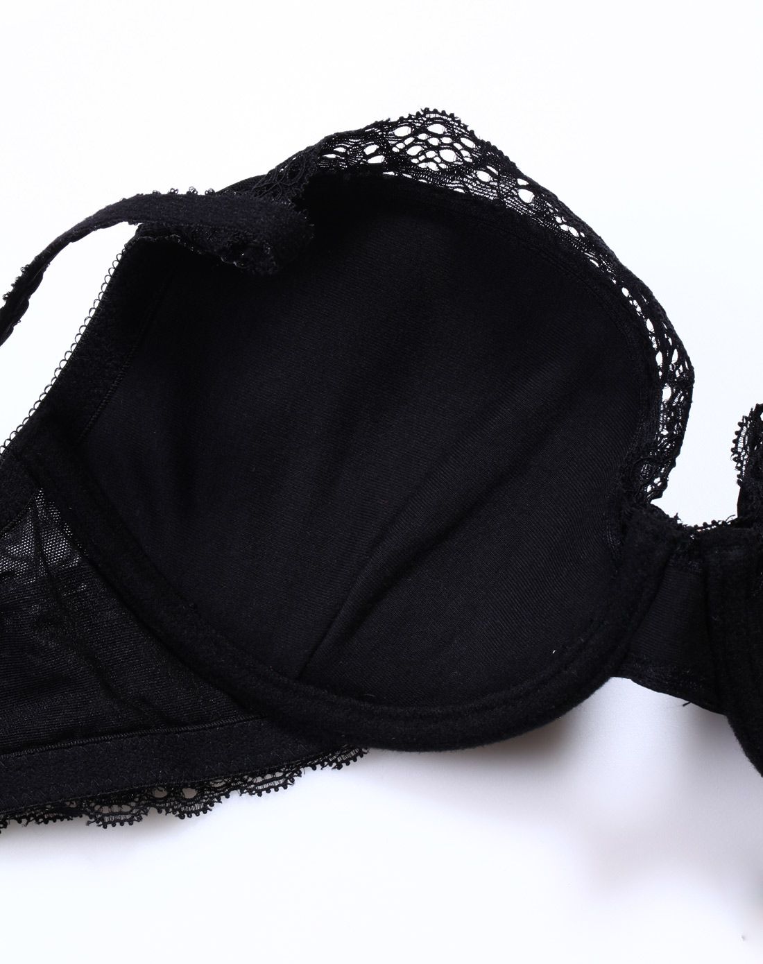 伊丝艾拉yiselle内衣专场黑色内敛点金性感蕾丝聚拢文胸8295-11_唯品