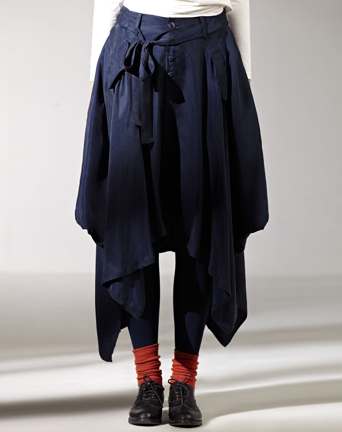 时尚舒适天丝两穿斗篷深蓝